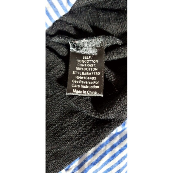 Layered Look Pinstriped Sweater Size L Mixed Media Wrist Tie Detail Chic - Picture 14 of 16